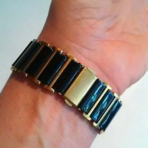 Black and Gold Watch with Crystals - Picture 6 of 7